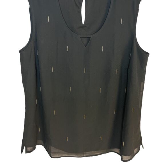 Kasper Black Embellished Beads Sleeveless Tank Lightweight Blouse XS NEW - Picture 4 of 4